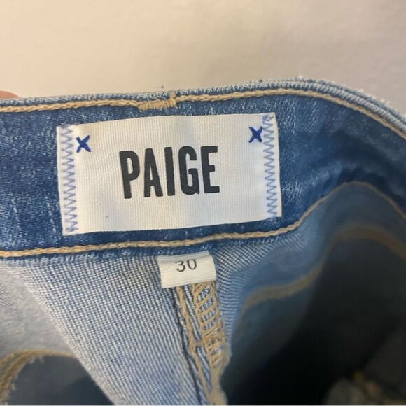 Paige HIGH RISE JIMMY JIMMY CROP medium wash Venice Skinny denim jeans size 30 - Picture 9 of 12
